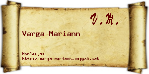Varga Mariann névjegykártya