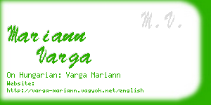 mariann varga business card